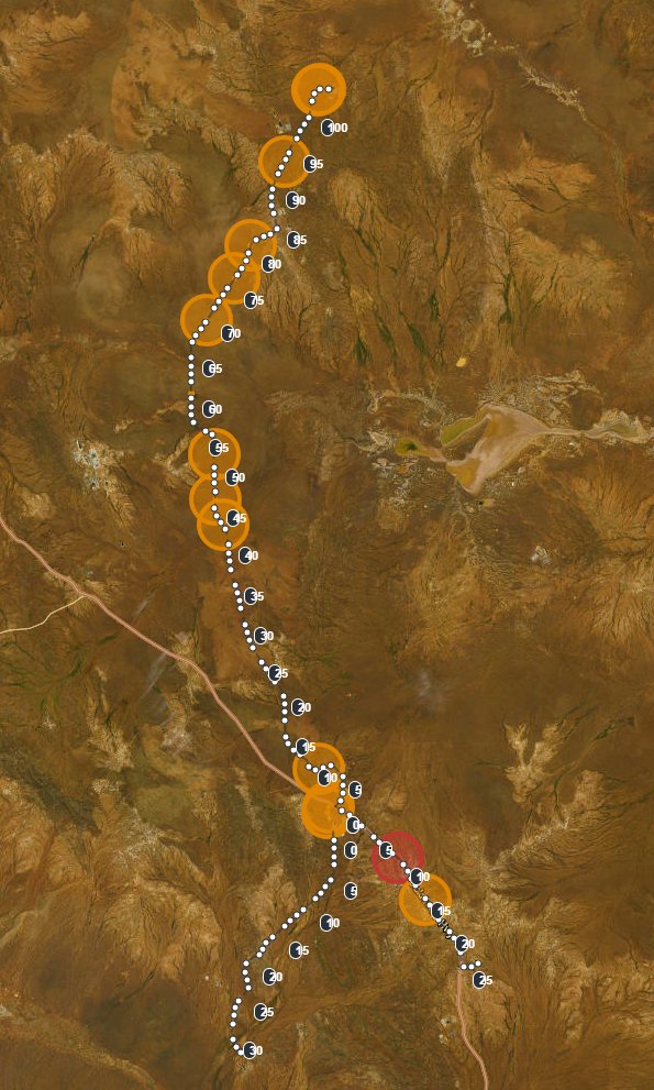 Haul road roughness hotspots mapped along a mine haul road